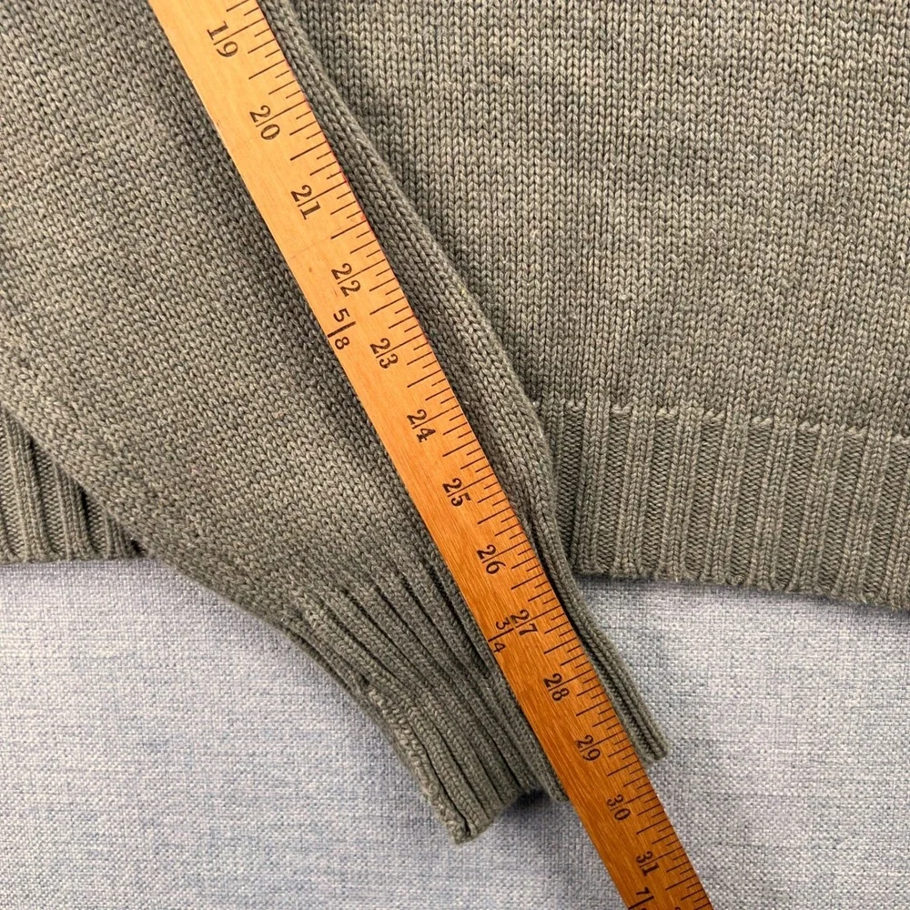 VTG Polo Ralph Lauren V-Neck Sweater Men XXL Olive Green Cotton Knit Ivy Prep